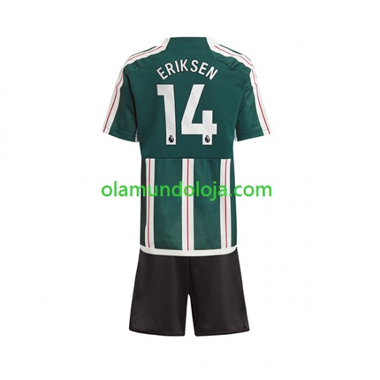 Camisola Manchester United Eriksen 14 Criança Equipamento Segundo 2023-2024 Manga Curta